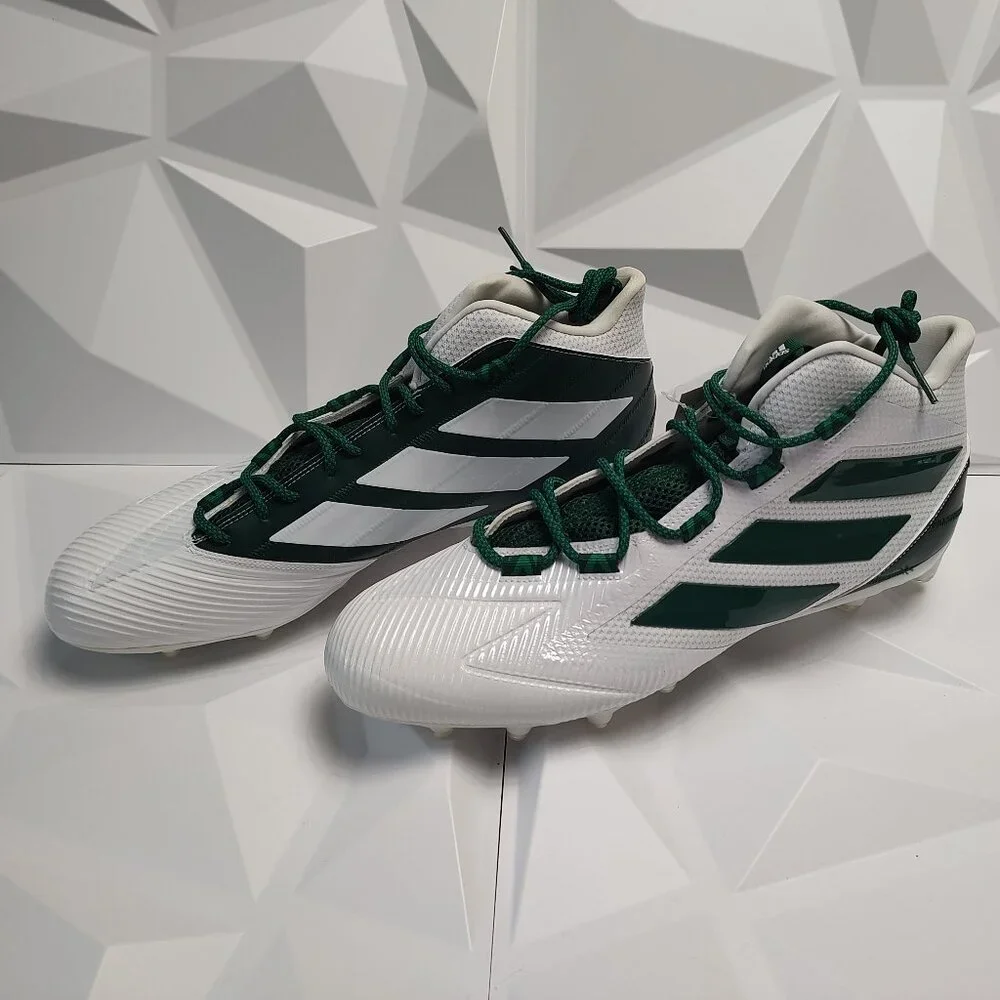 Adidas Mens Football Cleats 17 White Green Shoe Lacrosse Freak Carbon Mid - Picture 4 of 11